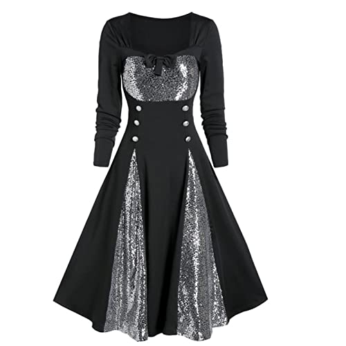 Halloween Mittelalterliches Kleid Frauen Vintage Maxi Kleid Gothic Viktorianisch Prinzessin Renaissance Cosplay Karneval Maskerade Mittelalter Kleidung Langarm Kostüme für Halloween von Générique