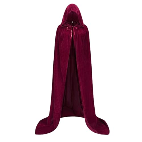 Halloween-Umhang, Halloween-Umhang mit Kapuze, Halloween-Mantel aus leichtem Samt – überzeugendes Vampir oder Hexenkostüm, cooler Fantasy-Ritter, Cosplay, Uni, für Damen von Générique