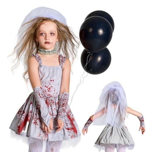 Hallowen Blutiges - Gruseliges Kostümkleid mit Blutspritzer-Print, ärmelloses Horroroutfit | Zombie-Party-Thema, ideal für Mädchen, leichter gruseliger Look, Blutkleid von Générique