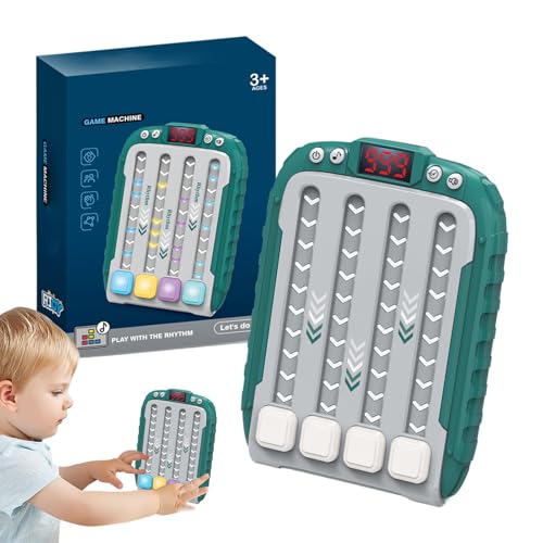 Handheld Puzzle Game Maschine, tragbare Musik-Puzzle-Spielkonsole, interaktive Puzzle-Spiele mit Musik, Entspannungsspiel mit mehreren Modi, 4,33 x 1,18 x 5,91 cm, für Kinder (Grün, Rot, Blau) von Générique