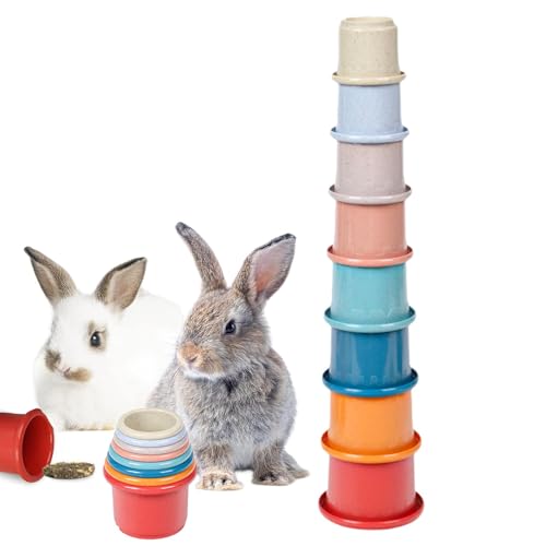 Hasenstackbecher, kleines Tierspielzeug, mehrfarbig, Stackbecher, Spielzeug für Kaninchen, Wetter, Blocking, Doorbell Cover, wiederverwendbar, buntes Spielzeug in verschiedenen Größen, Nesting Toy für von Générique