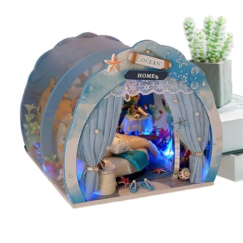 Hausmodell, kleines Haus-Set, Modell eines Miniatur-Tunnels, Set für ein Einzelhaus, einzigartiges Haus mit Meeres-Tunnel, mit LED-Licht, Haus-Set mit LED-Licht Hausmodell, kleines Haus-Set, Modell eines Miniatur-Tunnels, Set für ein Einzelhaus, einzigartiges Haus mit Meeres-Tunnel, mit LED-Licht, Haus-Set mit LED-Licht von Générique