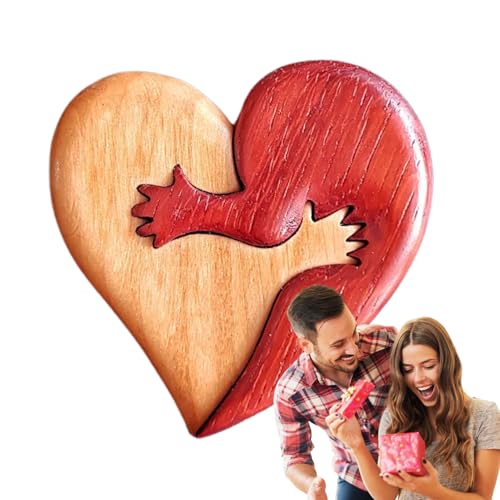 Herzpuzzle aus Holz – einzigartige ineinandergreifende Dekorationsspitzen, tragbares Schnitzkunststück | bedeutungsvolles Geschenk für Verwandte, Schreibtischdekoration für die Anzeige des von Générique