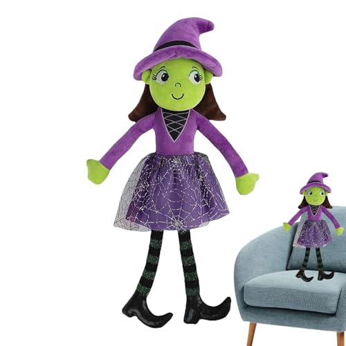 Hexen-Plüschpuppe – schönes Plüsch-Hexenspielzeug, schönes Hexen-Plüschtier, weiche Hexenpuppe für Mädchen | Halloween-Dekoration, Geschenk für Baby, Mädchen, hautfreundlich, J von Générique