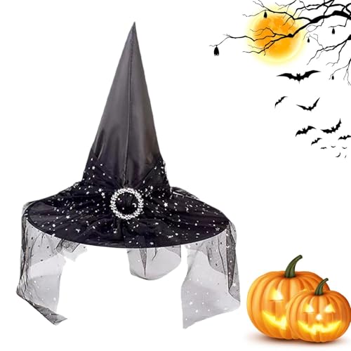 Hexenhüte für Halloween, Hexenhut aus Spitze für Frauen Halloween | Neuheit Zubehör für Cosplay Maskerade Dekoration Erwachsene Karneval Garten Innen Hexenhüte für Halloween, Hexenhut aus Spitze für Frauen Halloween | Neuheit Zubehör für Cosplay Maskerade Dekoration Erwachsene Karneval Garten Innen von Générique