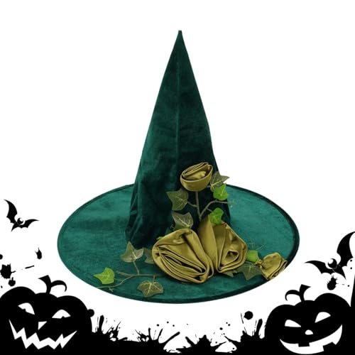 Hexenhut, grün, für Erwachsene, Hexenhut, grün, Zaubererhut, Cosplay, Zaubererhut, grün, Blumenreben, weicher Hexenhut, Halloween-Hut für Cosplay Hexenhut, grün, für Erwachsene, Hexenhut, grün, Zaubererhut, Cosplay, Zaubererhut, grün, Blumenreben, weicher Hexenhut, Halloween-Hut für Cosplay von Générique