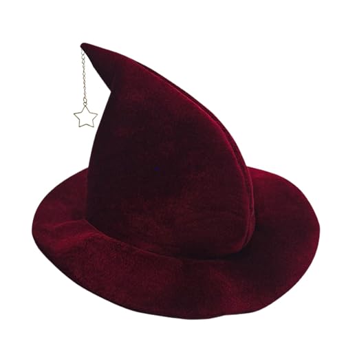 Hexenhut mit breiter Krempe, Hexenhüte für Frauen, mit Sternanhänger, Halloween, Hexenhut, Helm, Schreckenspiel Kostüm für Erwachsene, Hut, Spect Hexenhut mit breiter Krempe, Hexenhüte für Frauen, mit Sternanhänger, Halloween, Hexenhut, Helm, Schreckenspiel Kostüm für Erwachsene, Hut, Spect von Générique