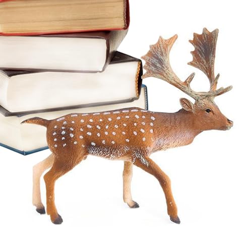 Hirschspielzeug für, Fawn Whitetail Figur | Realistische Hirschfiguren Tier Weiße Schwanzstatue | Lernspielzeug spielen kleine Kuchentoppers für die Innendekoration von Générique