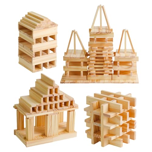 Holzbausteine – pädagogisches Stapelspielzeug, natürliche Holzteile | Massivholzbretter Set, Stapelblöcke mit kreativer Lernaktivität zu Hause oder in der Schule Holzbausteine – pädagogisches Stapelspielzeug, natürliche Holzteile | Massivholzbretter Set, Stapelblöcke mit kreativer Lernaktivität zu Hause oder in der Schule von Générique