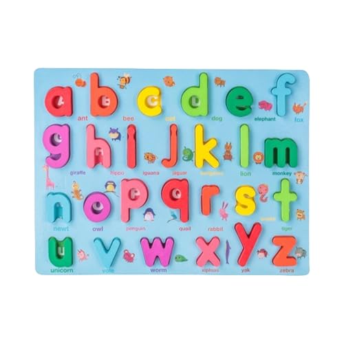 Holzpuzzle Alphabet, Buchstabenpuzzles für Kleinkinder - Bunte Alphabet-Buchstaben-Puzzle waschbar aus Holz | Frühe Lernaktivitäten, pädagogisches dekoratives Puzzlebrett P von Générique
