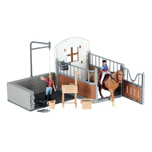Horse Barn Playset – Spielzeug-Set, Farmyard Figuren | Detaillierte und stabiles Zubehör, das so aussieht, als würde man Bauernhoftiere spielen, eine Sammlung pädagogischer von Générique