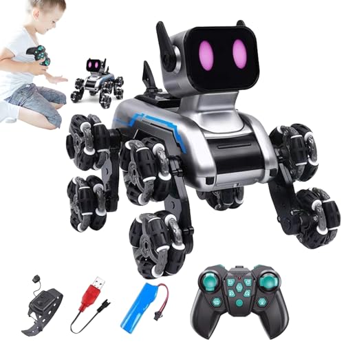 Hundespielzeug mit Fernbedienung | Roboter Hund Spielzeug Baby | Intelligenter Welpenroboter mit acht Rädern für drinnen und draußen, Spiele von Générique