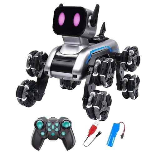 Hundespielzeug mit Fernbedienung für Roboter, Babyspielzeug | Spielzubehör für Welpe mit acht Rädern, ferngesteuert, für Schlafzimmer, Garten, Wohnzimmer, Innen- und Außenbereich, für Mädchen und von Générique