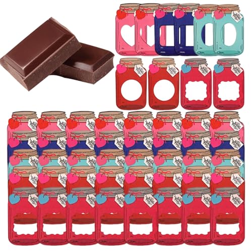 Jar Valentines Day Cards, Jar Shaped Classroom Exchange Candy Cards, Christmas Party Favors, 50 Jar Cards, Candy Not Included for Boys and Girls, Valentines Day Cards for Kids, Classroom Candy von Générique
