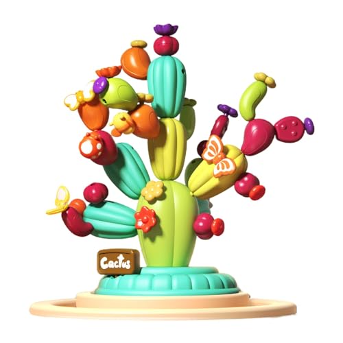 Kaktus-Stapel-Bausteine, Kaktus-Baustein-Spielzeug, lustiges und niedliches Kaktus-Puzzle-Baustein-Spielzeug, buntes Lernspielzeug, Würfelaktivitäten von Générique