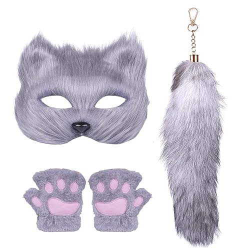 Katzen-Kostüm-Set – Schwanzhandschuhe | Cosplay-Partyoutfit | künstliche Ohren für Erwachsene, Stirnband, , niedliches Kätzchenzubehör mit Fliege, Karneval, Stadion Wea Katzen-Kostüm-Set – Schwanzhandschuhe | Cosplay-Partyoutfit | künstliche Ohren für Erwachsene, Stirnband, , niedliches Kätzchenzubehör mit Fliege, Karneval, Stadion Wea von Générique