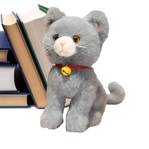 Katzen-Plüschpuppen, Plüschtierspielzeug | Realistisches Design mit niedlichem Aussehen, 27 cm, weiche und bequeme Plüschkissen, Spielzeug für die Familie, am Katzen-Plüschpuppen, Plüschtierspielzeug | Realistisches Design mit niedlichem Aussehen, 27 cm, weiche und bequeme Plüschkissen, Spielzeug für die Familie, am von Générique