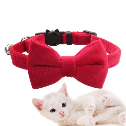 Katzenhalsband mit Schleife | atmungsaktiver und hautfreundlicher Kragen mit Fliege | Kopfbedeckung für den Innenbereich für Haustiere für Hochzeit, Haus, Wandern, Reisen, Fotografie. von Générique