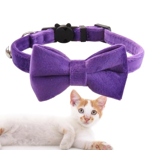 Katzenhalsband mit Schleife | atmungsaktiver und hautfreundlicher Kragen mit Fliege | Kopfbedeckung für den Innenbereich für Haustiere für Hochzeit, Haus, Wandern, Reisen, Fotografie. von Générique