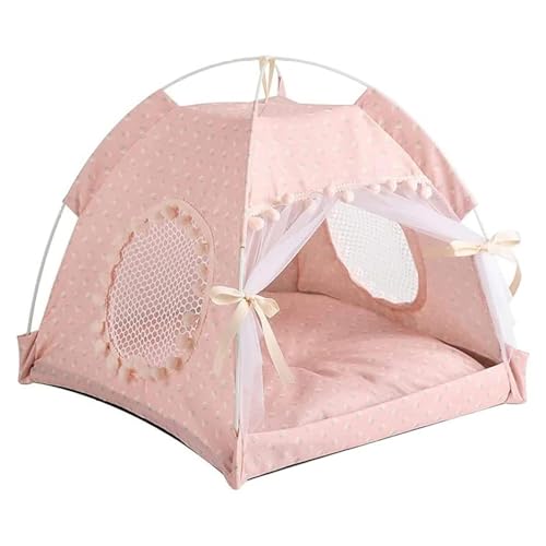 Katzenzelt – Cat Bed Cave | Haustierzelt | Überdachung für Haustiere im Prinzessinnen-Stil für Katzen und kleine Hunde | schlafender Kennel aus atmungsaktivem Stoff | Innenheim von Générique