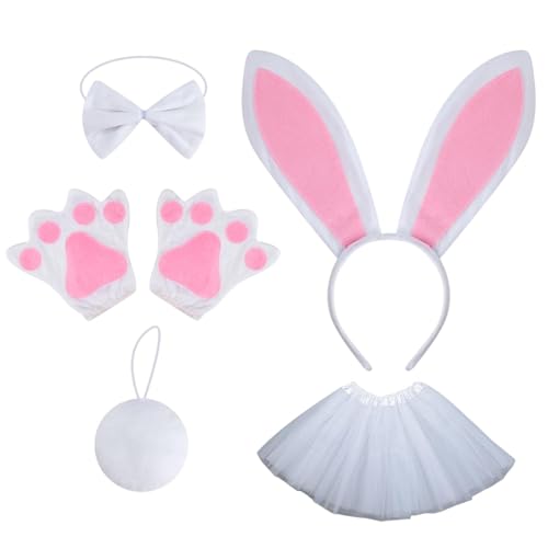 Kids Bunny Tutu Cosplay-Set, Hasenkleid Set, buntes Kaninchen-Kostüm | Süßes Hasen-Cosplay-Set, Partyzubehör für Halloween, Geburtstag, Weihnachten Kids Bunny Tutu Cosplay-Set, Hasenkleid Set, buntes Kaninchen-Kostüm | Süßes Hasen-Cosplay-Set, Partyzubehör für Halloween, Geburtstag, Weihnachten von Générique