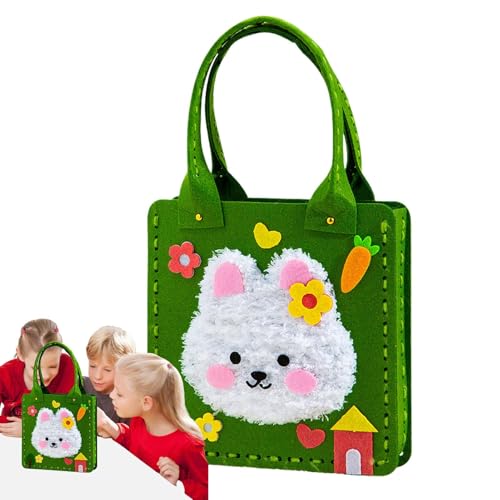 Kids Handmade Bag Set, Colorful Sewing Kit, Cartoon Felt Tote Bag, Lightweight Yarn Board, Erzieherische Bastelaktivität, für Home School Daily Use, 21 x 36 cm, sicher für kleine Hände, mehrfarbig, 1 Kids Handmade Bag Set, Colorful Sewing Kit, Cartoon Felt Tote Bag, Lightweight Yarn Board, Erzieherische Bastelaktivität, für Home School Daily Use, 21 x 36 cm, sicher für kleine Hände, mehrfarbig, 1 von Générique