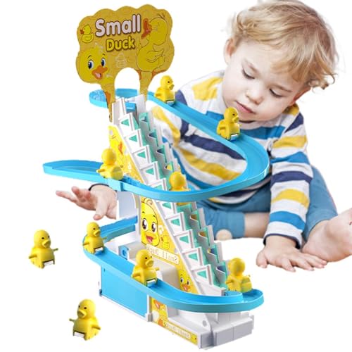 Kleine Enten Kletterspielzeug – automatisches Entenrutschspielzeug mit Treppe | Baby Gift LED Lights Music Roller Coaster for Kids | Schöne Penguins Slide für die Dekoration von Générique