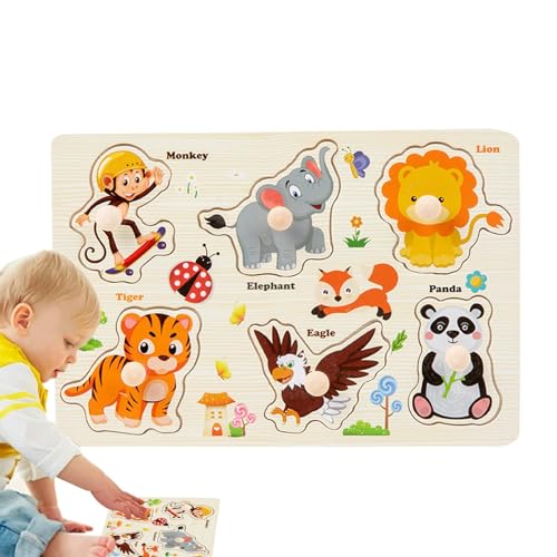 Knöchel-Puzzle aus Holz – Cartoon-Puzzle aus Holz für die frühe Bildung, tragbares sensorisches Spiel für Kindergarten, Kindergarten und Matte Knöchel-Puzzle aus Holz – Cartoon-Puzzle aus Holz für die frühe Bildung, tragbares sensorisches Spiel für Kindergarten, Kindergarten und Matte von Générique