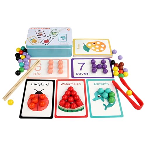 Kognitive Nummer Bead Game – Spielzeug mit Perlen zum Clip aus Holz | mit Karten Clip Spielzeug Lernhilfen Feinmotorik Kognitive Nummer Bead Game – Spielzeug mit Perlen zum Clip aus Holz | mit Karten Clip Spielzeug Lernhilfen Feinmotorik von Générique