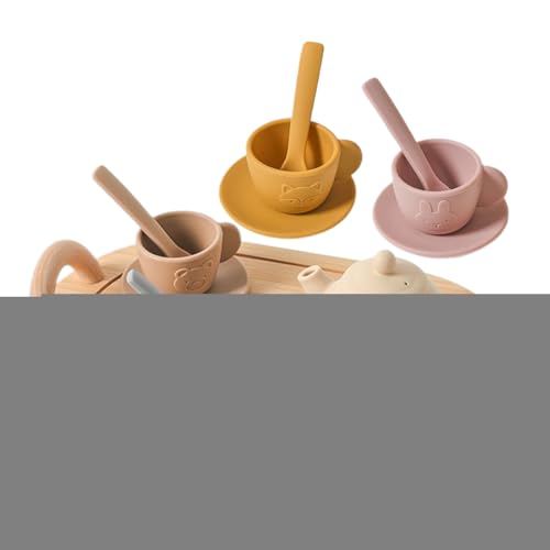 Komplettes Teeservice, Teeset aus Silikon für kleine Mädchen und , Lernspielzeug zur Entwicklung der motorischen Fähigkeiten, Geschenk für Geburtstag, Weihnachten und Partys von Générique