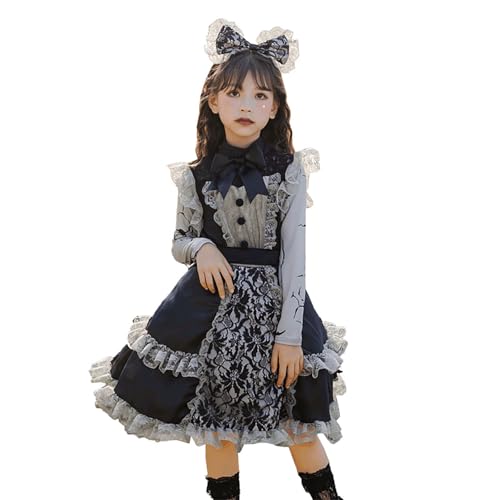 Kostüm Halloween Mädchen Kleid Spitze Gothic Hexe für Party Verkleidungen Cosplay und Show mit vier Teilen und Strümpfen Verkleidung Halloween Mädchen Kostüm Halloween Mädchen Kleid Spitze Gothic Hexe für Party Verkleidungen Cosplay und Show mit vier Teilen und Strümpfen Verkleidung Halloween Mädchen von Générique