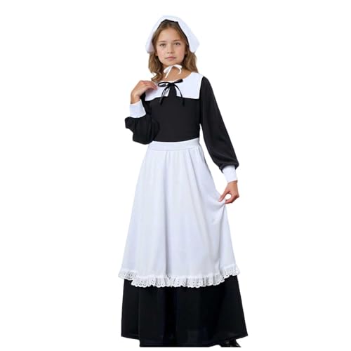 Kostüm für Kinder, mittelalterlich, dreiteilig, mit Schal, Schürze und Halskette, für Rollenspiel, Kostümparty, Verkleidung für Kinder, T708 von Générique