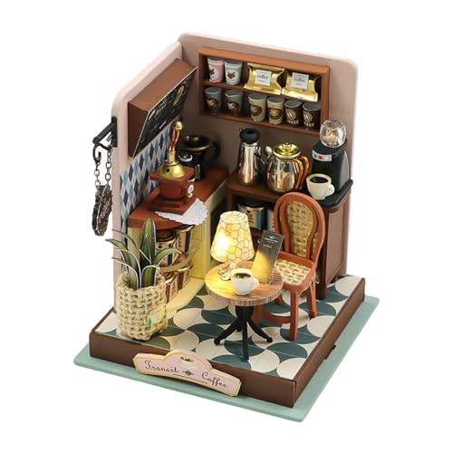 Kreatives Spielzeug für Haus, Holzhaus mit Lichtern – Set aus zusammengebautem Modell – Möbel-Set aus Holz für Zuhause, Büro, Tischplatte Kreatives Spielzeug für Haus, Holzhaus mit Lichtern – Set aus zusammengebautem Modell – Möbel-Set aus Holz für Zuhause, Büro, Tischplatte von Générique