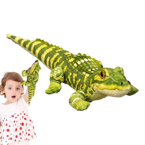 Krokodil-Plüschtier, Plüsch, Plüsch, realistisches Spielzeug von 48 cm | Niedliches Krokodil-Plüschkissen, einzigartiges Spielzeug, weiche Tiermodelle für Erwachsene und Mädchen von Générique