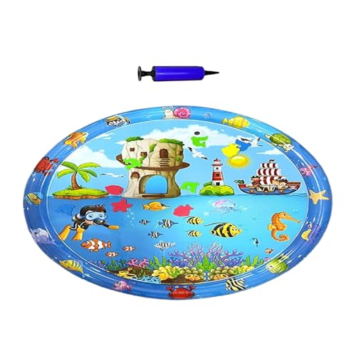 Kühlmatte für Tiere, Wassermatte, rutschfest, kratzfest, 100 x 100 cm – aufblasbares Eiskissen mit Pumpe, sensorisches Spielzeug, interaktiv, für Haus, Garten, Auto, Reise bei warmem Wetter von Générique