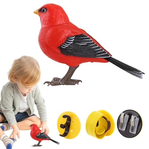Künstliche Deko-Vögel – elektrisches interaktives Spielzeug mit leichter und Sprachsteuerung | Realistische Simulationsvögel machen Geräusche, Baumschmuck für Gartendekorationen, Zubehör für Ani von Générique