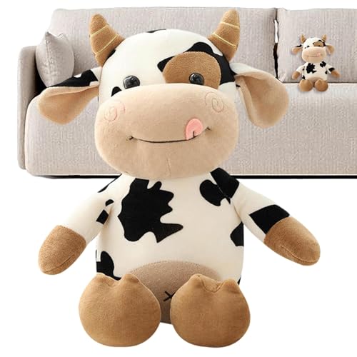 Kuh Plüschtier Plüschtier Kuh Plüschtier Kuh Plüschtier Kuh Plüsch Kuscheltier Süße Kuschelpuppen Plüschkissen für Mädchen Kuh Puppe Deko für Wohnzimmer Schlafzimmer von Générique