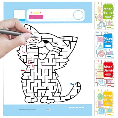 Labyrinth-Bücher-Set – Progressives Lernspiel Puzzles – sensorisches Lernspiel aus Papier, 4-teilig für die Interaktion von Eltern und Kindern Labyrinth-Bücher-Set – Progressives Lernspiel Puzzles – sensorisches Lernspiel aus Papier, 4-teilig für die Interaktion von Eltern und Kindern von Générique