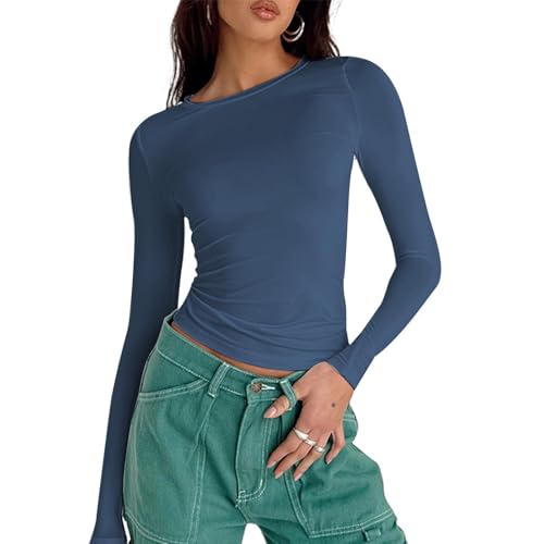 Langarm- für Damen, Oberteile mit langen Ärmeln für Damen – Baumwolloberteile für Damen, Langarm-T-Shirt und Rundhalsausschnitt für Damen, klassische Passform, Geburtstagsgeschenk für Freunde und Langarm- für Damen, Oberteile mit langen Ärmeln für Damen – Baumwolloberteile für Damen, Langarm-T-Shirt und Rundhalsausschnitt für Damen, klassische Passform, Geburtstagsgeschenk für Freunde und von Générique