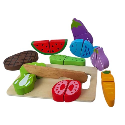 Lebensmittel-Decoupage-Spielzeug, Lernset aus Holz für Kleinkinder, interaktives Spielzeug für die Entwicklung feinmotorischer Fähigkeiten bei Lebensmittel-Decoupage-Spielzeug, Lernset aus Holz für Kleinkinder, interaktives Spielzeug für die Entwicklung feinmotorischer Fähigkeiten bei von Générique