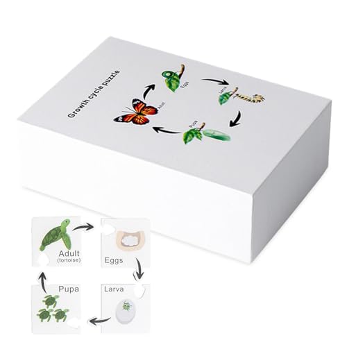 Lern-Lebenszyklus-Spiel – Set mit wiederverwendbaren Puzzle-Spielzeugtabletts | Lernwerkzeug für die Vorschule, Biologie-Modell für die Schule, Aktivitäten im Klassenzimmer, Affic Lern-Lebenszyklus-Spiel – Set mit wiederverwendbaren Puzzle-Spielzeugtabletts | Lernwerkzeug für die Vorschule, Biologie-Modell für die Schule, Aktivitäten im Klassenzimmer, Affic von Générique