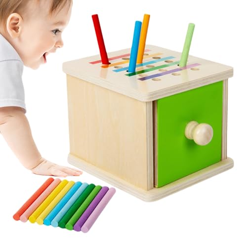 Lernspielzeug Matching Toys, Color Sorting Box, 11,9 x 11,9 x 9,4 cm, Holzmatching-Spiel, Fine Motor Skill Development, Preschool Lernspielzeug für und Mädchen (mehrfarbig) von Générique