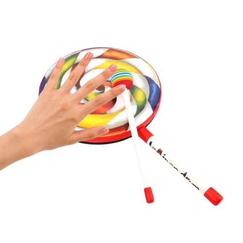 Lutschertrommel mit Trommelschläger – Handtrommel | Handtrommel für Kinder | Erziehungswerkzeug für Musik für und Mädchen ab 3 Jahren von Générique
