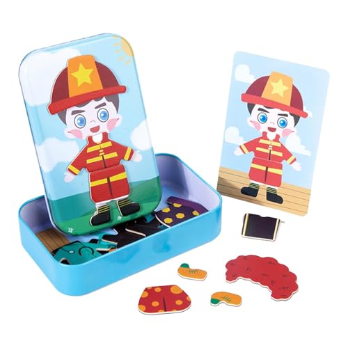 Magnetische Puzzles, magnetisches Anziehspielzeug | Ankleiden des Ausdrucks, Puzzle, Lernspielzeug aus Holz für – magnetisches Anziehspielzeug für ab 3 Jahren von Générique