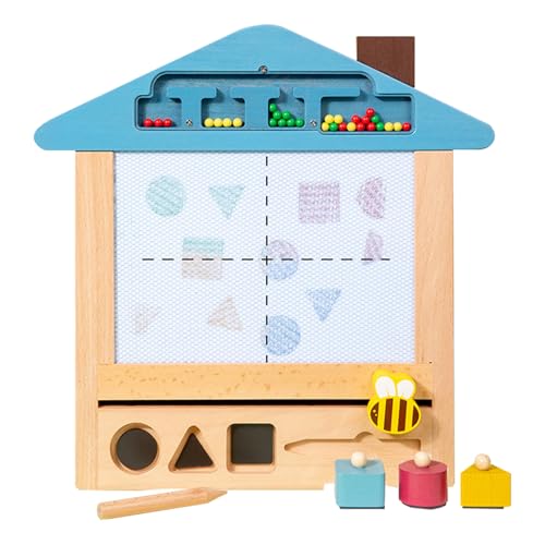 Magnetische Zeichenkarte für Kleinkinder, magnetische Zeichenkarte, Schreibstempel für Kleinkinder aus Holz – gruselige Doodle-Box zum Lernen der Skizzentafel für Kinder von Générique