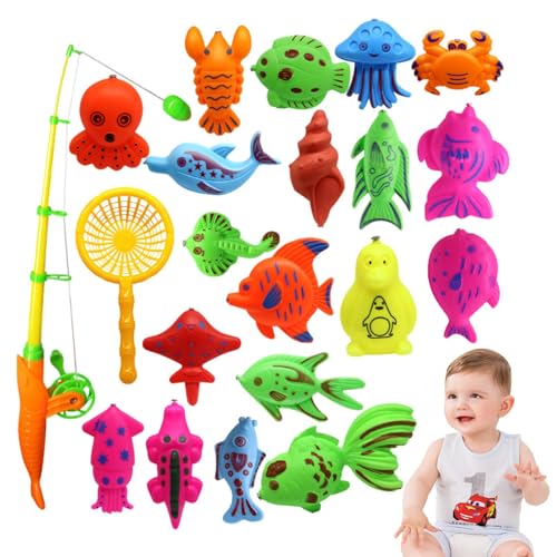 Magnetisches Angel-Pool-Spielzeug-Set, Angelpool-Spielzeug für – schwimmendes Meerestierspielzeug mit Pfostenstange, Badespielzeug für Kleinkinder, für Partys von Générique