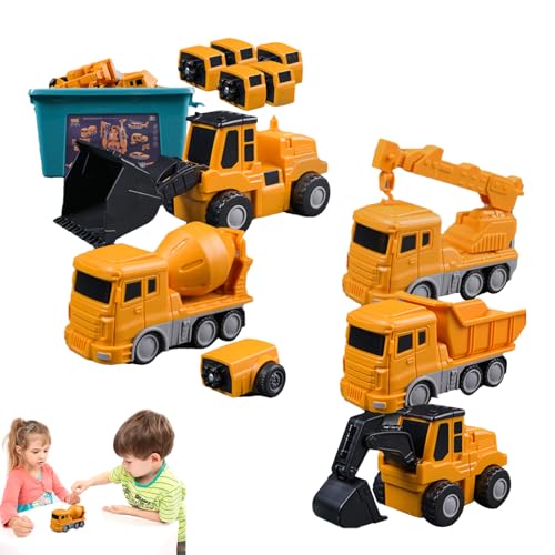 Magnetisches Auto-Spielzeug – Creative Baby Toys | buntes Magnetfliesen-Spielzeug mit fantasievollem Spiel | Roboterauto ideal für frühes Lernen, STEM-Erziehung und von Générique