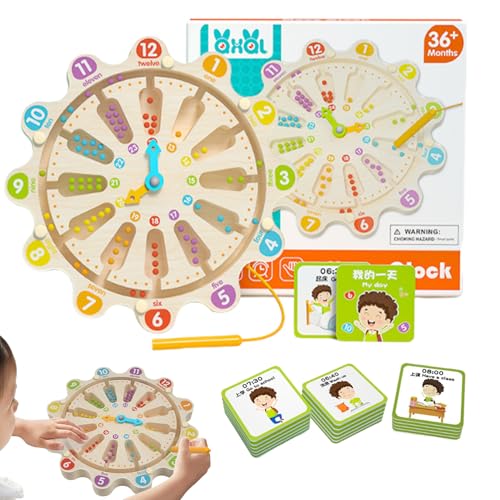 Magnetisches Labyrinth | Sortierspiel Puzzle-Uhr mit Plattform aus Holz, Lernspielzeug für Feinmotorik, für Kinder ab 3 Jahren – sensorisches Spiel für und Mädchen Magnetisches Labyrinth | Sortierspiel Puzzle-Uhr mit Plattform aus Holz, Lernspielzeug für Feinmotorik, für Kinder ab 3 Jahren – sensorisches Spiel für und Mädchen von Générique