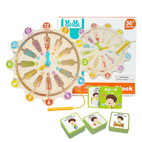 Magnetisches Labyrinthbrett, magnetisches Puzzle in Form einer Uhr aus Holz | Lernspielzeug für Feinmotorik für Kinder ab 3 Jahren – sensorisches Spiel für und Mädchen Magnetisches Labyrinthbrett, magnetisches Puzzle in Form einer Uhr aus Holz | Lernspielzeug für Feinmotorik für Kinder ab 3 Jahren – sensorisches Spiel für und Mädchen von Générique