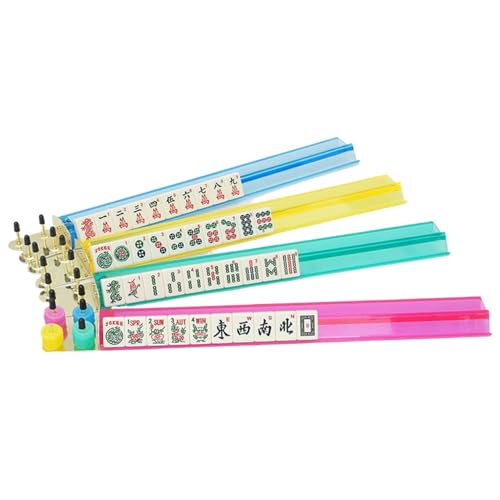 Mahjong-Glätter, transparenter Ziegelhalter, 4-teiliges Set | Reisespielzubehör für Uns Mahjong-Anfänger und qualifizierte Spieler, 18,5 Zoll Spielwerkzeuge für einen von Générique